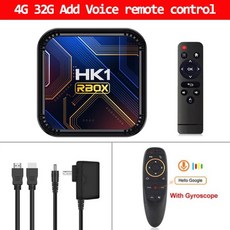 안드로이드 스마트티비만들기 박스 셋톱 플레이어 보이스 스마트 셋탑 미디어 구글, 4G 32G Voice remote, 미국 플러그, 1개