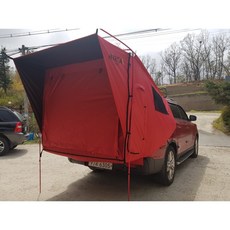 차박텐트 렉스턴 스포츠 적재함 하드탑 모두 사용가능한 차량용텐트, 레드