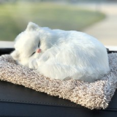 제습인형리얼펫 소형 흰색고양이_차량탈취제 원룸탈취