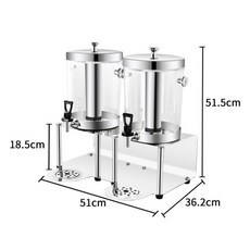 스테인레스 소주 디스펜서 셀프 술 진로 카페 음료 식당 하이볼 차 쥬스 워터 뷔페 맥주, 8Lx2 2구절곡형