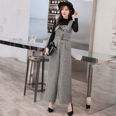 여성용 겨울 점프수트 멜빵 바지 L8W2753
