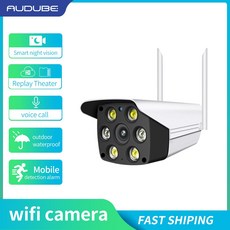 영어 매뉴얼 영어 책 2MP Security POE IP 카메라 인체 검측 실외 양방향 오디오 영상 감시 AI IP 카메라 NVR 시스템용, 미국 플러그, 1개