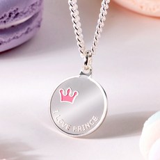 [골드팡] 실버 핑키크라운 미아방지 목걸이