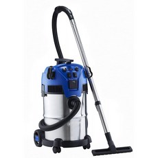 Nilfisk Multi II 30 T INOX VSC 습식/건식 진공 청소기 실내 및 실외 청소 30리터 용량 1400W 입력 전력 230 V(블루), 단일옵션, 단일옵션