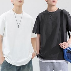 남자 여름 기본핏 면티 30수 라운드 무지 기본 반팔티 옵션5