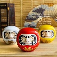 4 인치 일본 Daruma 세라믹 Maneki Neko 마스코트 저장 냄비 Dharma 행운을 빌어 요 선 동상 돈 상자 동전 은행 장식품|피규어 & 미니어처|, 1개, WHITE