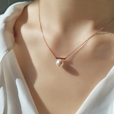세인트메리 실버925 포니 18k 스와로브스키 스틱 심플 진주 목걸이