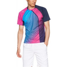 [미즈노]탁구 웨어 게임 셔츠 반소매 흡한 속성 드라이 스트레치 JTTA공인 남성 82JA8004 64:베리 핑크 X