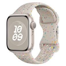 애플워치Ultra 9 8 7 SE 6 5 4 3 2 1 호환 컬러실리콘 모션 밴드는 애플워치(iWatch 38mm 40mm 41mm 42mm 44mm 45mm 49mm), Starlight, 38/40/41mm