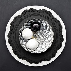 멜로우스페이스 오마주 실리콘 테이블매트 프렌치35, Black, 35 x 35 cm