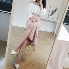 슬릿스커트  쎈스 앞트임 머메이드 롱 스커트 AB0954 