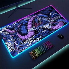 대형 게임 RGB 마우스 패드 액세서리 HD 컴퓨터 키보드 LED XXL PC 게이머 노트북 책상 매트, 1개, 20) 2 RGB 350x600x3mm