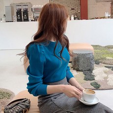 미나그램 여성용 레일라 퍼프 니트