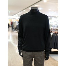 [바쏘옴므] WSU3GW13360 20 F/W 블랙 캐시미어 블랜딩 반폴라 니트