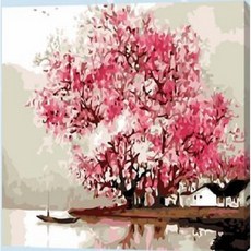 해피페인팅 DIY 명화 그리기 40x50cm, 16 - 벚꽃나무와강