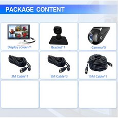 어라운드뷰 AHD 카메라 모니터 시스템 CCTV DVR 터치 스크린 BSD 사각지대 알람 야간 투시경 주차 녹음기 자동차 버스 트럭용 5CH 101 인치