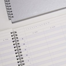 [워크페이퍼] 1년용 주간 예약 장부 스케줄러 스프링, 1개, 실버 1개, 실버