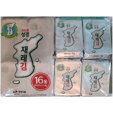성경식품 지도표 성경 재래김, 4g, 16개