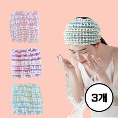 [마켓피아] 사우나 모자 세안밴드 샤워캡 헤어터번 세면밴드 세안 헤어밴드 헤어, 3개, 핑크/자주/그린