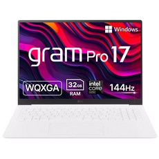 [구매 시 Win 11 Home FPP + SSD 256GB 추가장착] LG 그램 프로 17ZD90SP-GX79K Ultra7 32GB 512GB