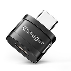 Essager C타입 A타입 5핀 to C타입 변환 OTG 젠더, 2개, 블랙