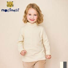 몰리멜리 아동용 소프트 골지반폴라 티셔츠