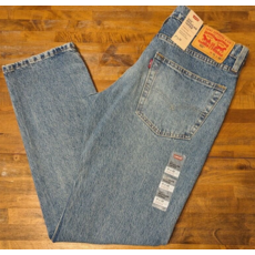 리바이스 502 REGULAR TAPER DISTRESSED JEANS - Men's 31 X 32 (Medium Blue Wash)