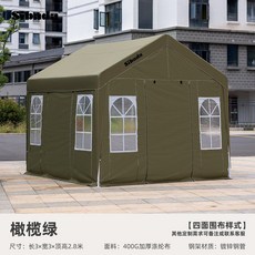 창고텐트 야외용 캠핑 대형 가림막, 천으로 둘러싸인 올리브 그린 3mx3m