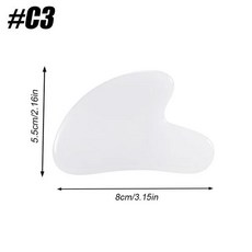 옥 스톤 스크래핑 보드 얼굴 구아샤 마사지 도구 독소 제거 주름, c3, 1개