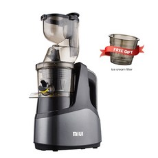 MIUI Slow Juicer Machine 7-Segment Helical Cold Press 특허 필터 Free Easy Clean Commercial Electric Frui, 85도 진한 회색, 협력사, 220 240V
