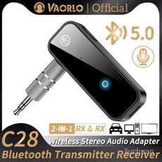 블루투스 동글 AUX 5.1 오디오 수신기 송신기 3.5mm 스테레오 마이크 지원 TF 카드 재생 자동차 TV PC 헤드폰용 무선 어댑터, 01 C28
