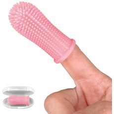 새로운 애완 동물 실리콘 손가락 세트 개 칫솔 청결 손가락 칫솔질 치아 탈취 고양이 입 청소, 업그레이드 된 흰색 플라스틱 박스 포장, 1개, 1개