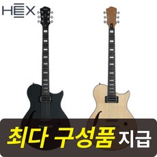 [최다구성품지급] 헥스 Y300 / 입문용 일렉기타/ 세미할로우 바디, BLACK(블랙)