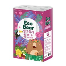 [비바_마켓]에코베어 화장지 3겹 30롤(1팩) 휴지 화장실휴지 3겹휴지 천연펄프 롤화장지[부재시_문자요망], [단일_], [단일_]