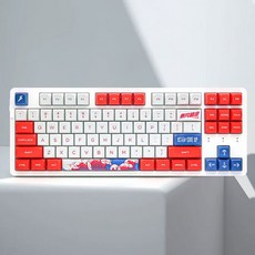 [SMTONE] 다얼유dareu A87pro 3모드객제화기계키보드 gaske구조 PBT 키캡 87키 RGB, 하늘축V5, 화이트레드, 텐키리스