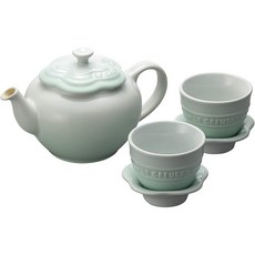 르 크루제(Le Creuset)찻잔 세트 플뢰르 드 찻잔 세트 아이스 그린 내열 냉해 저항 전자 레인지 오븐 대