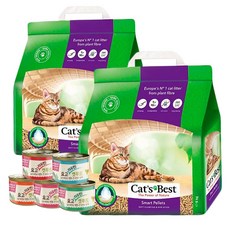 캣츠베스트 스마트펠렛 친환경 고양이화장실 배변모래 10L*2개+저염습식캔 170g*3캔, 10L, 2개, 나무향