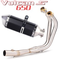 덕트 VULCAN S650 오토바이 배기 머플러 가와사키 발칸 S 650 프론트 파이프 배기 풀 시스템 650s, 브라운