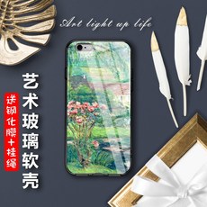 명화폰케이스 기예 유터케이스 야옹 X모네 로즈 와 연꽃 강화유리 소프트 IPHONE678PLUS 인상파