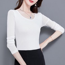 VergoPerco 여성용 긴팔 티셔츠 스판 친근한 소재 섹시 새 스타일 여성 상의 블라우스 셔츠 1265