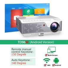 안드로이드 LED 빔프로젝터 Full HD 1080P Projector TD96 TD96W, 안드로이드 버전