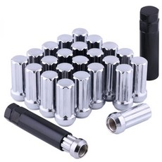 M14x1.5 러그 너트 14x1.5 스플라인 러그 너트 M14 x 1.5 크롬 러그 너트 2" 높이 24개 세트 2 소켓 키 14mmx1.5 러그 너트 도토리 애프터마켓 휠 러그, M14x1.5 러그 너트 14x1.5 스플라인 러그 너