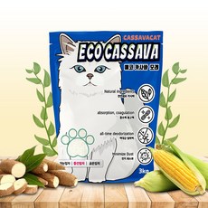 에코카사바 3kg 오리지널 무향 고양이모래, 에코카사바 1개(3kg), 3kg, 1개