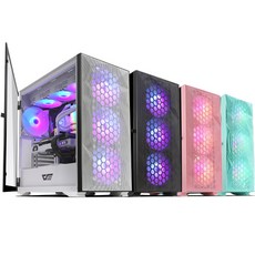 darkFlash DLX21 RGB MESH 강화유리 네오민트 케이스, 단일상품