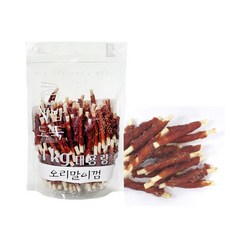 개밥도둑 강아지 건조간식 육포 말이 껌 대용량 실속간식1kg, 오리말이껌, 1000g, 1개 - 강아지