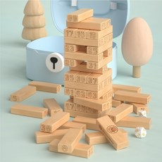 고려베이비 원목장난감 유아 초등 가족 어린이 보드게임 동물 숫자 나무 블럭 쌓기, 숫자 블럭