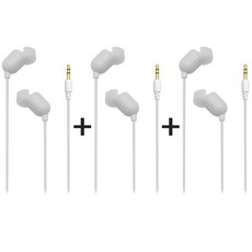 3m 케이블 광대역 이어폰 번들 3개 1세트 3.5mm 3극 이어폰 [LE-I2], 화이트+화이트+화이트