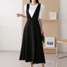 [올리비에클로짓(OLIVIERs CLOSET)] [한정수량/특가][올리비에스클로젯] 브이넥 레이어드 플레어 원피스_O2403OP037B_D