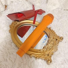 아이돌마이크 수제 핑크 휴대용 귀여운 작은 유니폼 소품, 오렌지, 1개