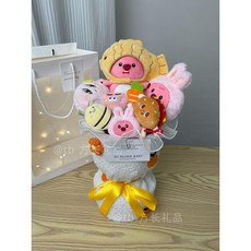 잔망루피 꽃다발 커스텀 생일 선물 인형다발 아이 아들 딸 발표회 졸업 입학 학예회 장난감, A